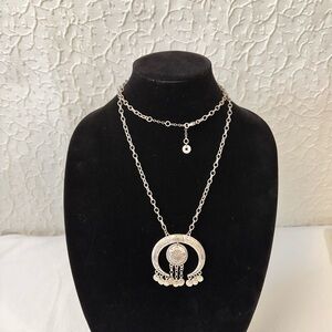 Karma Bella Women's Necklace Vintage Silver Tone Metal Western Cowgirl Hippy